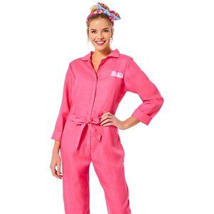 Women's Barbie Movie Pink Jumpsuit Costume Size: XL